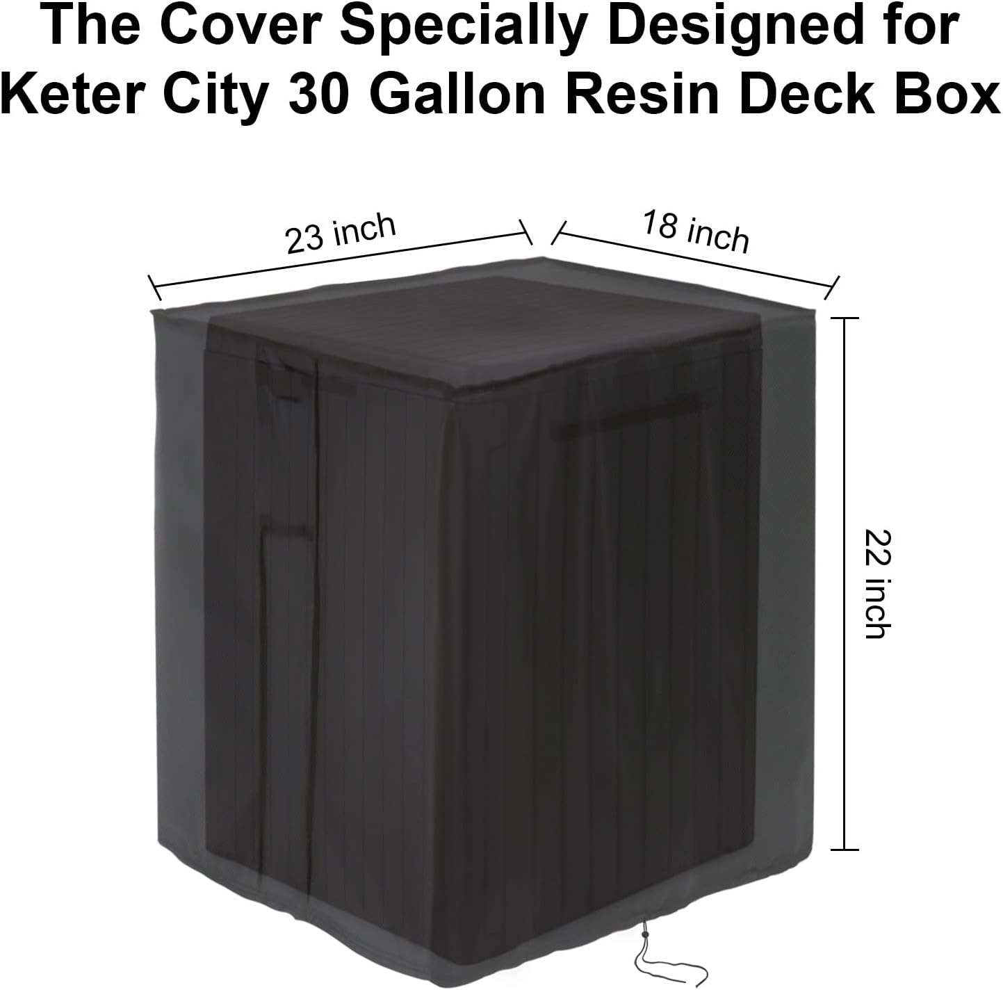 Outdoor Storage Box Cover for Keter XXL 230 Gallon Plastic Deck Storage Container Box,Waterproof Patio Storage Box Covers - 58 x 33 x 34 Inch