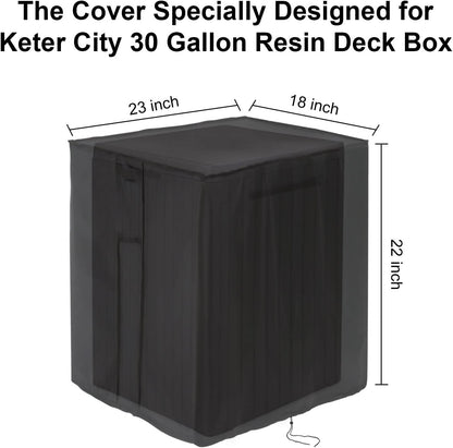 Outdoor Storage Box Cover for Keter XXL 230 Gallon Plastic Deck Storage Container Box,Waterproof Patio Storage Box Covers - 58 x 33 x 34 Inch