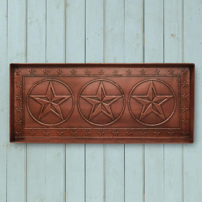 HF by LT Birch Forest Pattern Metal Boot Storage Tray, 30 x 13 inches, Antique Copper Finish