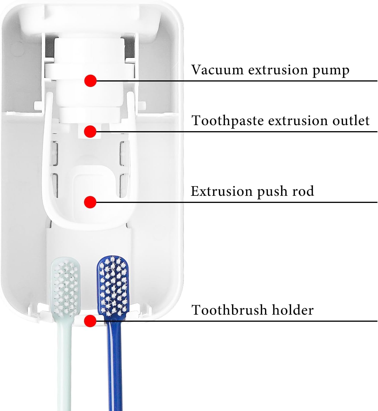2 Slot Toothbrush Holder and Toothpaste Dispenser Wall Mounted, Automatic Toothpaste Squeezer, 2 in 1 Tooth Brush Toothpaste Organizer for Shower (Grey)