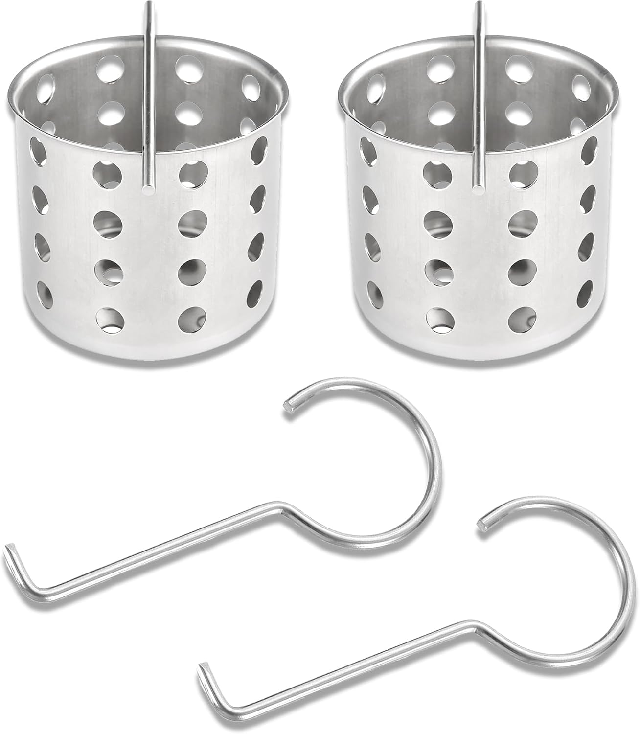 2 Pcs Shower Drain Strainer Hair Catcher, 304 Stainless Steel Drain Strainer Compatible with Oatey Designline Linear & Square Shower Drains with Drain Grate Lifting Key, Vertical Hook Style