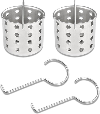 2 Pcs Shower Drain Strainer Hair Catcher, 304 Stainless Steel Drain Strainer Compatible with Oatey Designline Linear & Square Shower Drains with Drain Grate Lifting Key, Vertical Hook Style