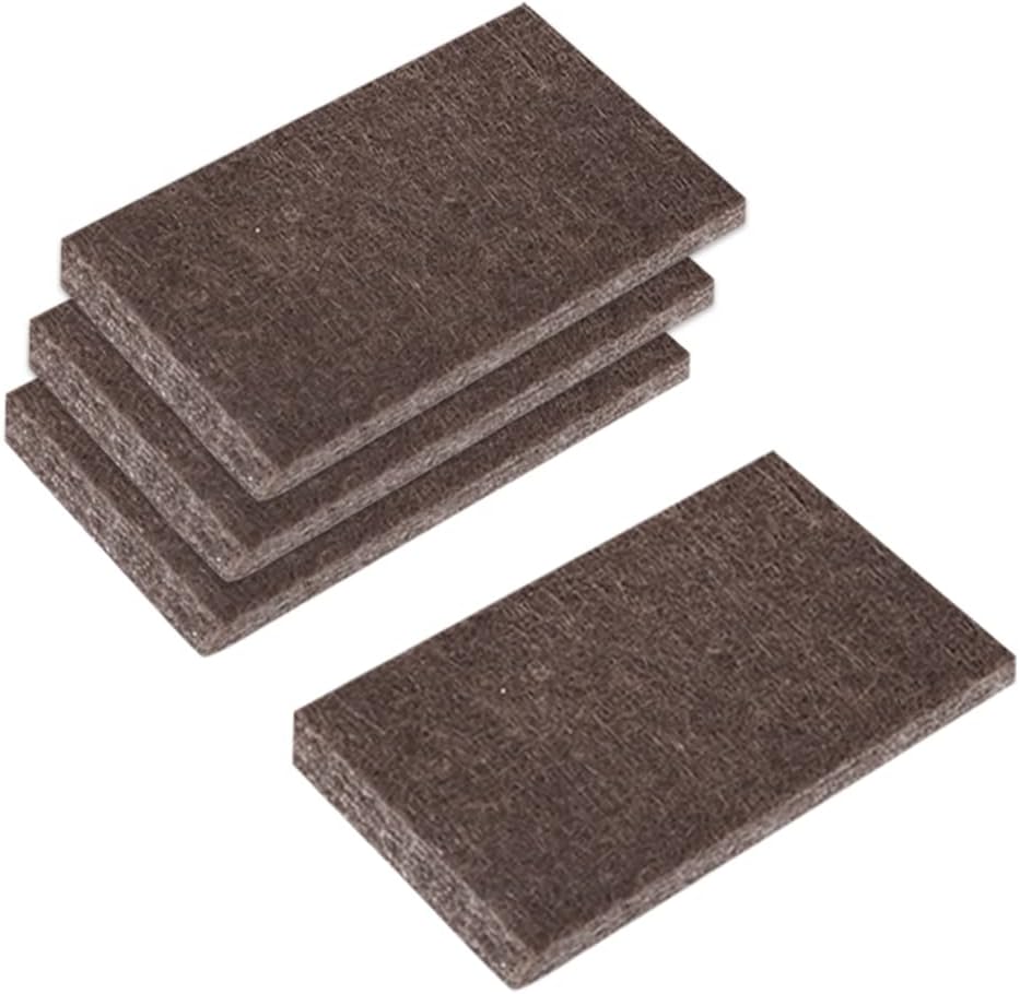uxcell Felt Furniture Pads, 1.5-inch x 1-inch Self Adhesive Cuttable Anti Scratch Square Floor Protectors for Furniture Legs Hardwood Floor, Brown 16Pcs