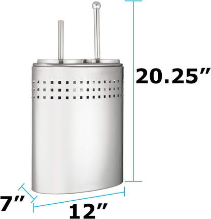 Blue Donuts Toilet Brush and Plunger Set with Holder, Modern Chrome Bathroom Accessories Toilet Plunger and Toilet Bowl Brush Combo