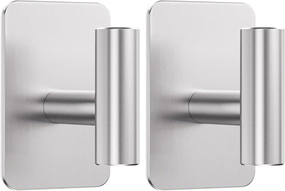 Heavy Duty Adhesive Hooks - 26lb Max, Sticky Wall Hooks Waterproof Stainless Steel for Hanging Towel, Coat, Robe, Towel Hooks Stick on Bathroom, Kitchen, Shower, Door (Black, 4 Pack)