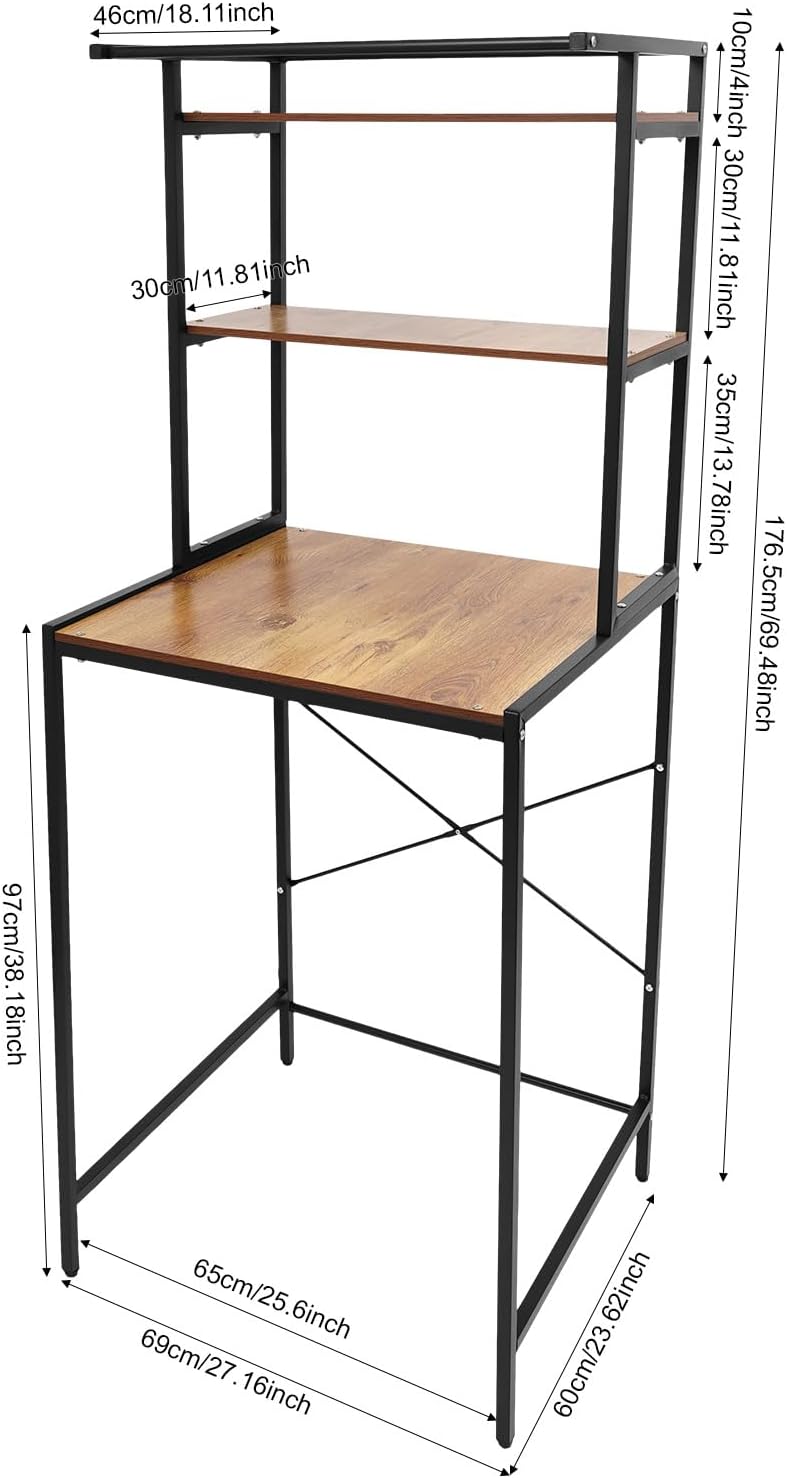 Over Washer and Dryer Shelves, 3 Tiers Heavy Duty Laundry Room Storage Rack for 27" W x 38" H Washer, Freestanding Washing Machine Storage Shelves for Bathroom
