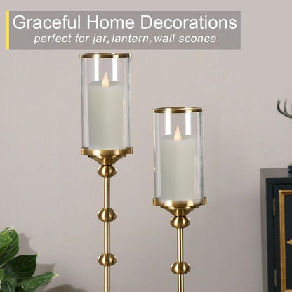TECHLONG Flameless Candles with Remote Timer, 3D Moving Flickering Flame Battery Operated Candles Lasting 1000+ Hours, 3" x 5" Ivory Real Wax Electric LED Pillar Candles, Set of 2