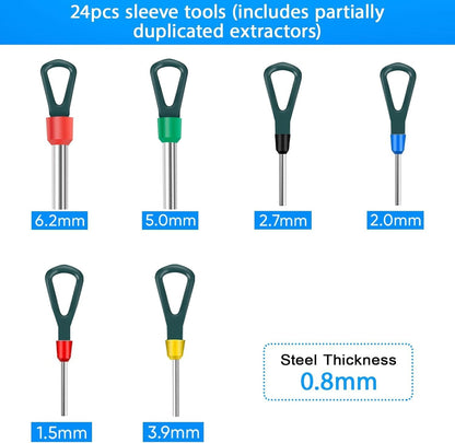 Terminal Pin Removal Tool Kit 82 Pcs Depinning Electrical Connector Pin Extractor Tool Set Wire Terminal Release for Automotive Car Household Devices - Black