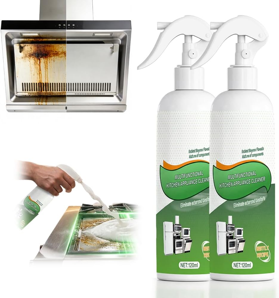 Heavy-Duty Kitchen Oil Remover Spray, Multi-Purpose Degreaser for Cooktop, Oven, Stove & Range Hood, Foam Cleaner for Grease (1pcs)
