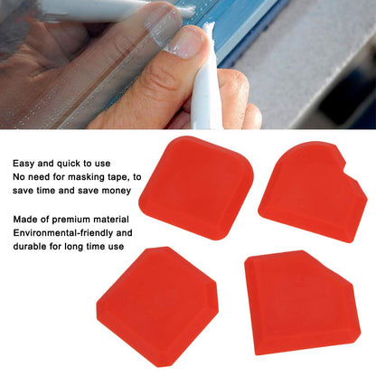 Caulking Tool Set Professional, 4 Piece Silicone Sealant Remover and Grout Finishing Kit for Bathroom Kitchen Renovation