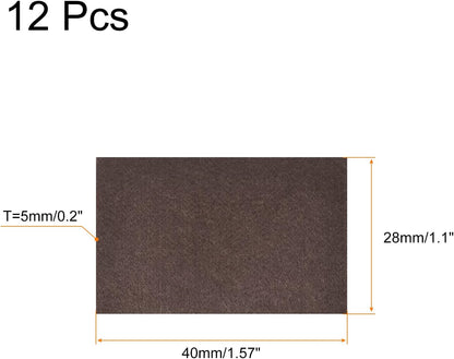 uxcell Felt Furniture Pads, 1.5-inch x 1-inch Self Adhesive Cuttable Anti Scratch Square Floor Protectors for Furniture Legs Hardwood Floor, Brown 16Pcs