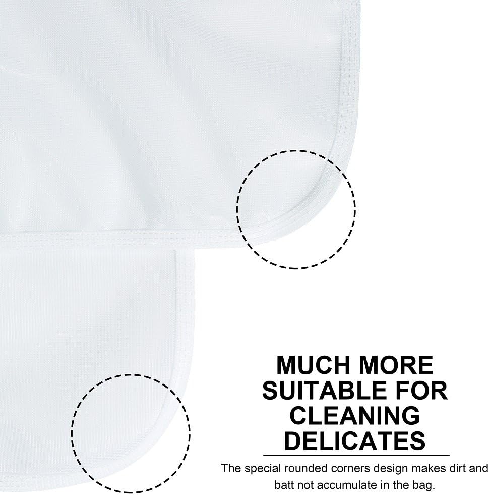 TENRAI Delicates Laundry Bags, Bra Fine Mesh Wash Bag for Underwear, Lingerie, Bra, Pantyhose, Socks, Use YKK Zipper, Have Hanger Loops, Small Openings (White, 3 Small)