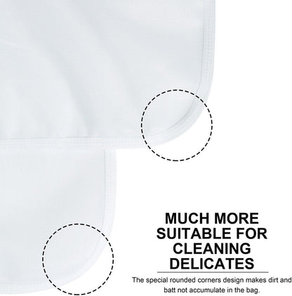 TENRAI Delicates Laundry Bags, Bra Fine Mesh Wash Bag for Underwear, Lingerie, Bra, Pantyhose, Socks, Use YKK Zipper, Have Hanger Loops, Small Openings (White, 3 Small)
