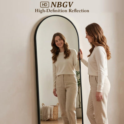 59"x16" Floor Mirror Full Length, Arched Full Length Mirror with Stand, Full Body Mirrors for Bedroom Living Room or Cloakroom Gold