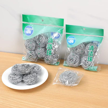 8pcs Stainless Steel Scrubber for Dishwashing Pots Pans Heavy Duty Cleaning Tool Non-Scratch Steel Wire Ball