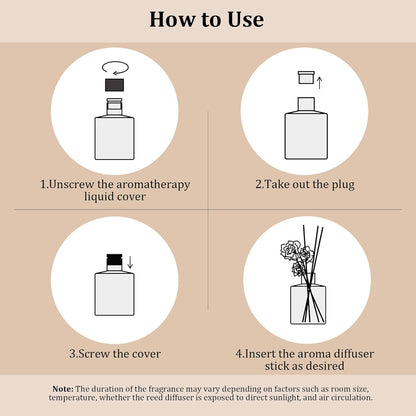Ikeda Luxury Gift Set of 4 Reed Diffusers with Preserved Eucalyptus - Home Fragrance Oils for Bedroom, Bathroom, Office & Living Room - Scents for Relaxation, Focus & Mood (5.07 fl.oz Each)