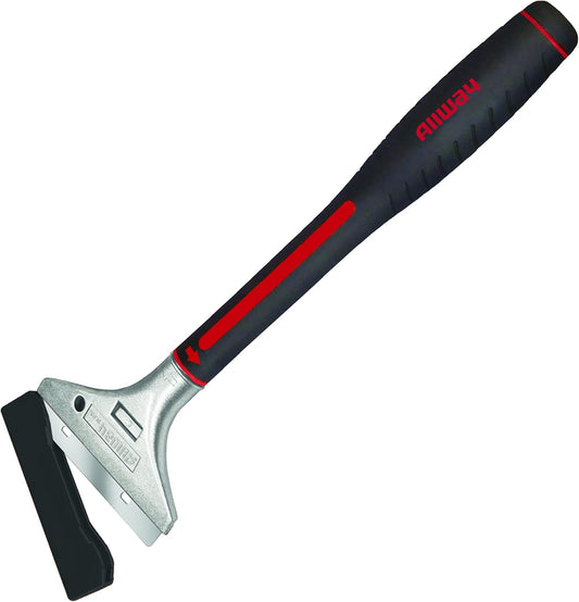 ALLWAY GTS-G Glass & Tile Scraper with Snap-On Blade Guard, 4" | Soft-Grip Handle, Easy Blade Change