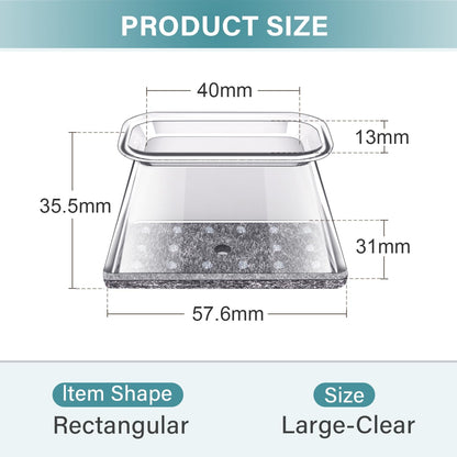 Ansible 24 Pcs Chair Leg Floor Protectors Square, Silicone Felt Furniture Leg Pads Caps Covers for Hardwood Floors (Fit:1-1/16" to 1-5/8")