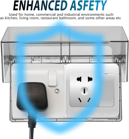 Outdoors Outlet Cover Weatherproof: Electric Outlet Cover for Outdoor Receptacle, Weatherproof, Vertical/Horizontal Auto-Closing Lid (Black)