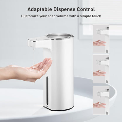EKO Aroma 9 fl oz Automatic Liquid Soap Dispenser, Rechargeable & Water-Resistant Soap Dispenser for Kitchen and Bathroom with Adjustable Volume Control (Matte Black Steel)