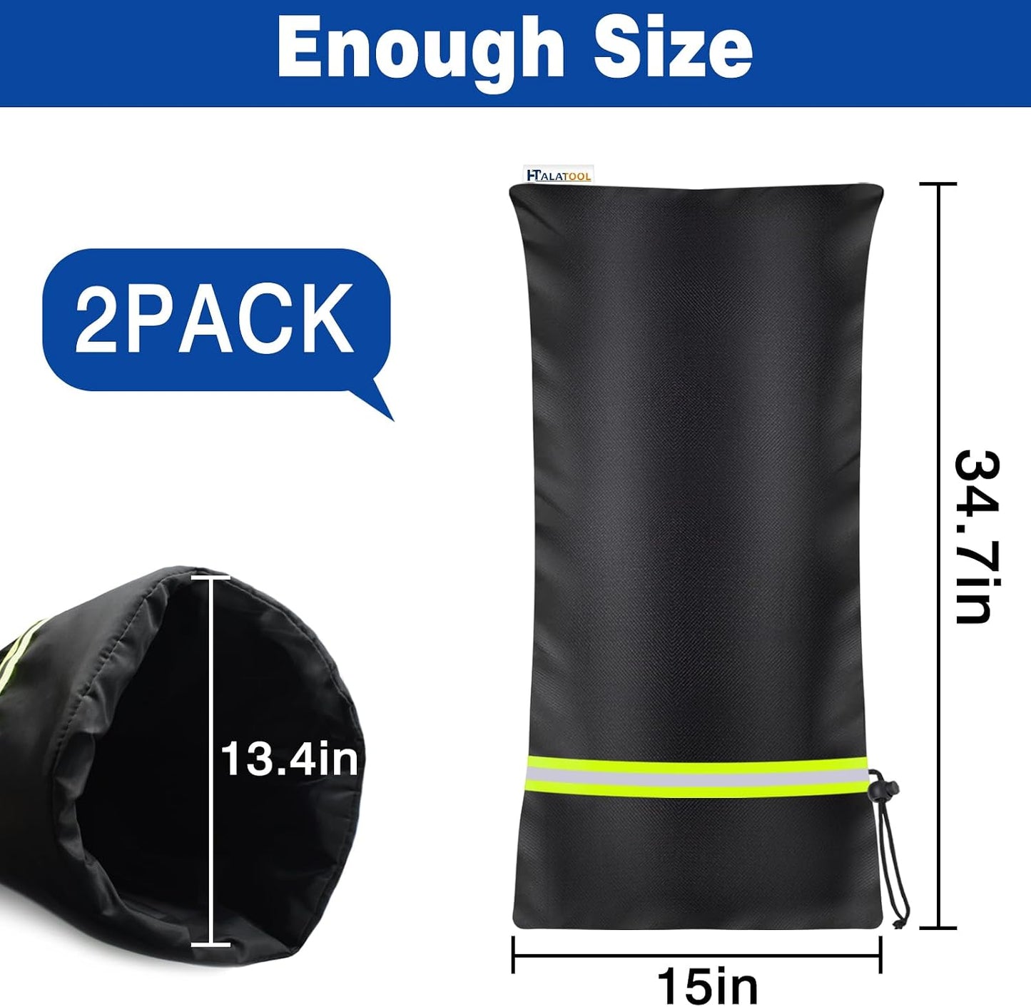 Halatool Thicken Outdoor Faucet Covers for Winter Freeze Protection, 6.7"x8.3" Insulated Spigot Cover with Reflective Strips Freeze Proof Hose Bib Cover Waterproof Fits All Taps, 2 Pack