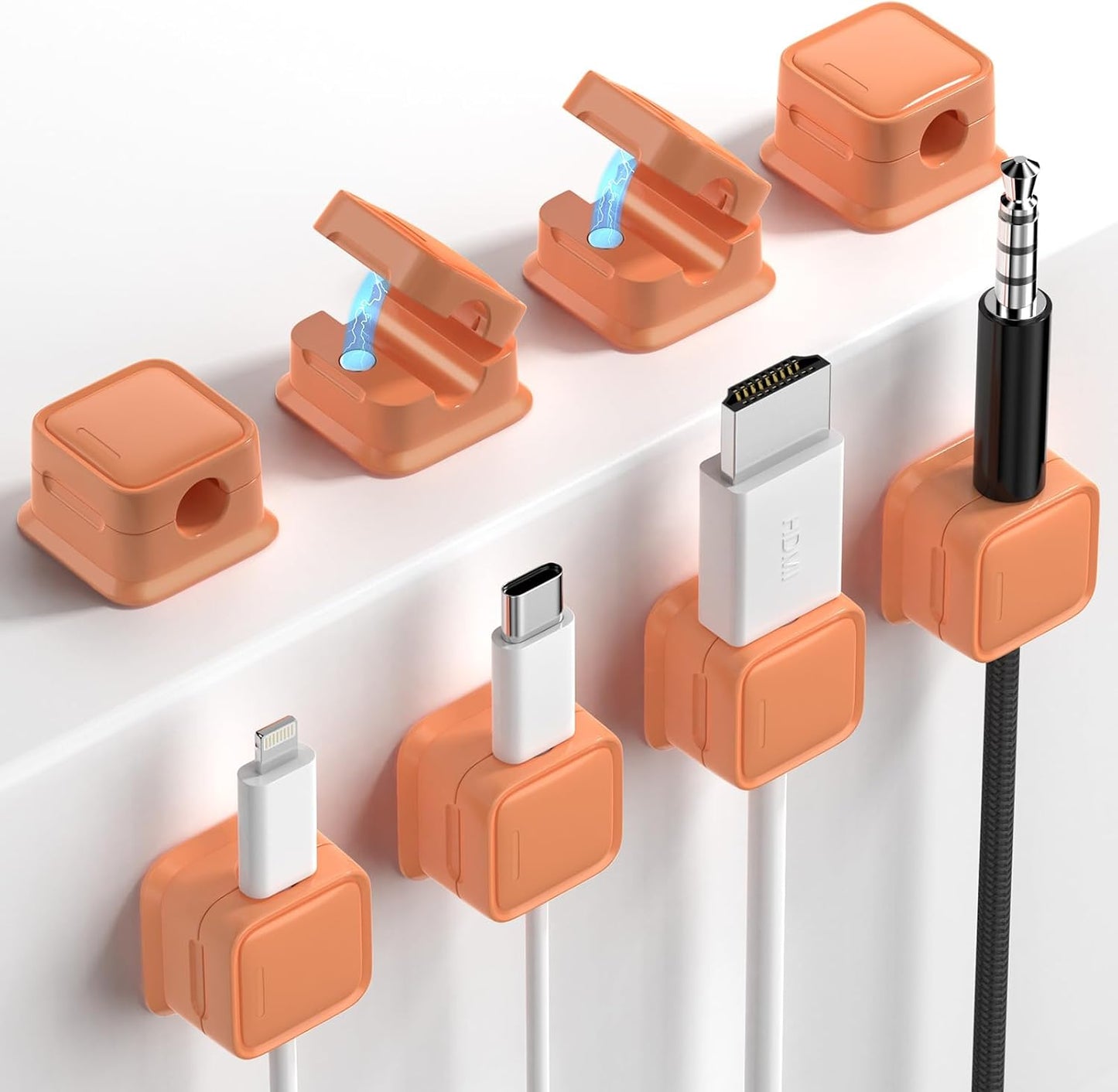 9 Pack Cord Organizer Holder,Costop Strong Adhesive Under Desk Cable Management,Magnetic Cable Clips,Wire Holder Keeper Organizer Neatly for Home,Office,Car,Desk,Nightstand,Desktop
