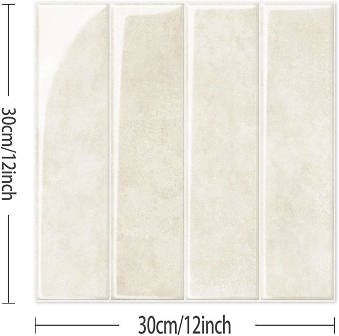 Alwayspon 10 Sheets 12x12inch Beige 3D Vinyl Backsplash Tiles, Self-Adhesive Peel and Stick Wall Tile Stickers Stick on Subway Tiles for Kitchen Bathroom Wall