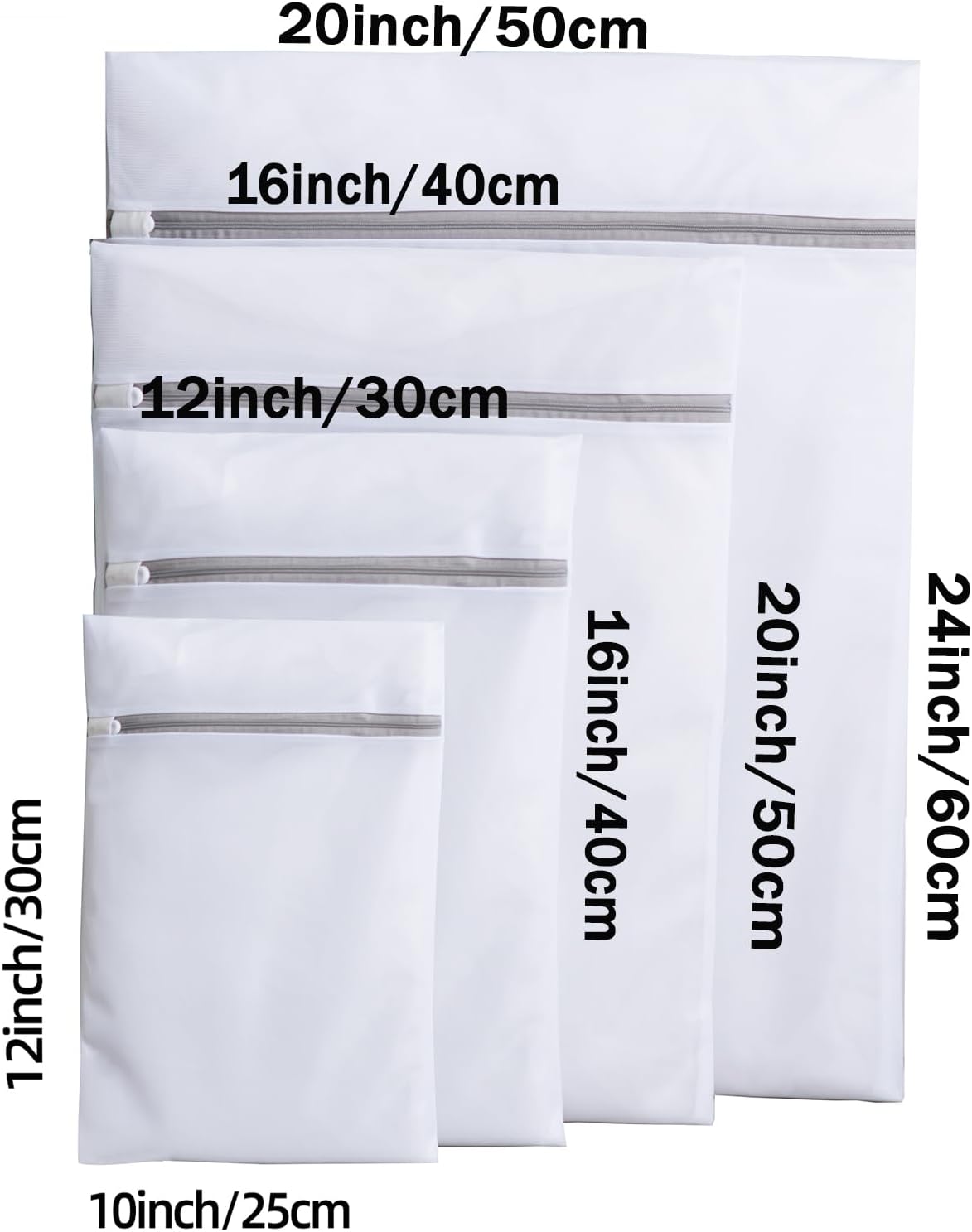 Mesh Laundry Bags, Mesh Wash Bags, Durable Mesh Structure with Strong Zipper, Suitable for Underwear, Delicate Clothes, Pants, Shoes, Socks Washing (Small Fine Mesh, XS 10 * 12in*4pcs)