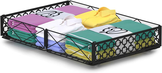 NADAMOO Under Bed Storage with Wheels, 2 Pack Rolling Under Bed Storage Containers，Foldable Metal Under the Bed Organizer Bins for Bedroom Clothes Shoes Blankets