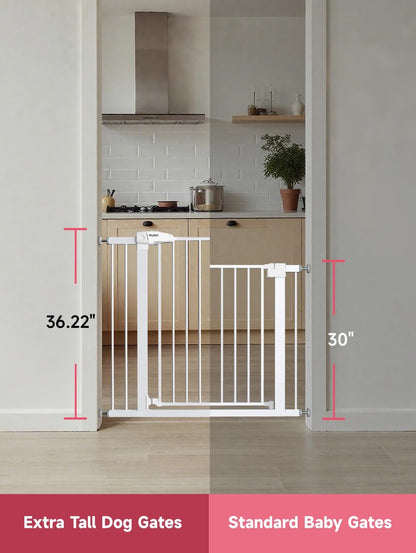 29.5-40.5" Baby Gate for Stairs, Dog Gate for Doorways, Walk Thru Auto Close Metal Baby Safety Gate for The House, Stairs and Doorways, Child Gate Pressure Mounted, Pet Gate for Dog Indoor - Black