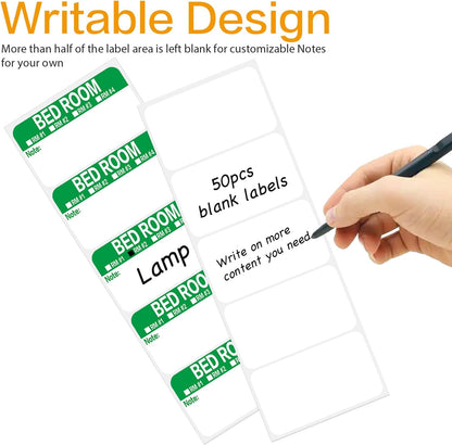 300 Count 3.5 x 2 Large Home Moving Packing Box Labels for 3-4 Bedroom House with Writable Notes Areas, 6 Color Coded Moving Labels for Boxes + Fragile Moving Stickers