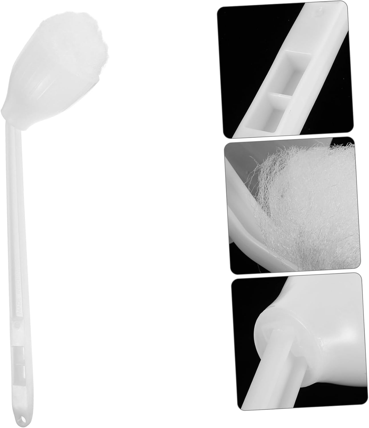 OUNONA Elastic Toilet Bowl Mop Brush Long Handle Soft Swab Under Rim Cleaning Bathroom Scrubber