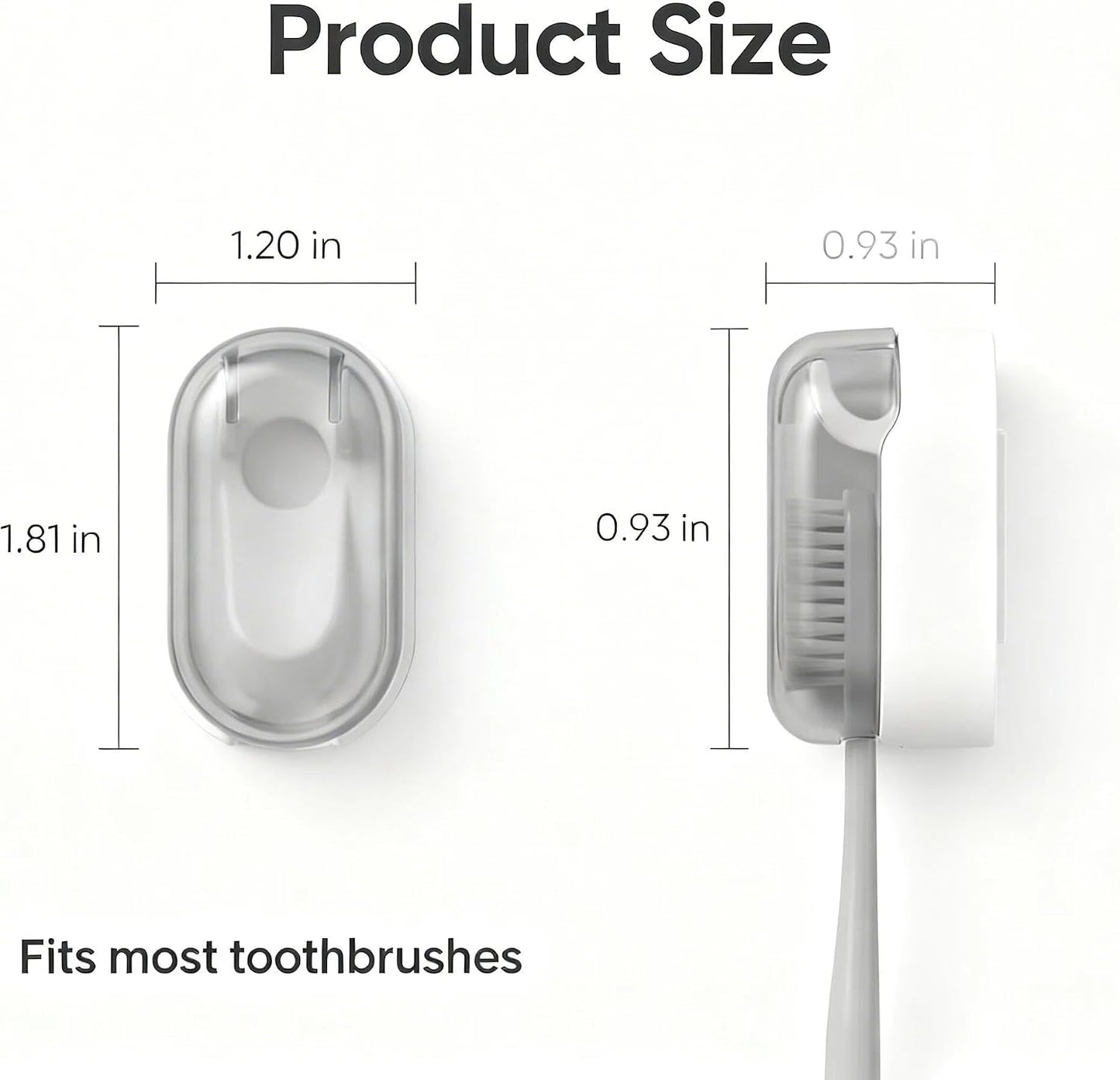 3 PCS Wall Mounted Toothbrush Holders for Bathrooms with Cover, Dustproof Strong Adhesive Toothbrush Holder, No-Drill Space-Saving Shower Toothbrush Organizer Set for Family & Travel (White)