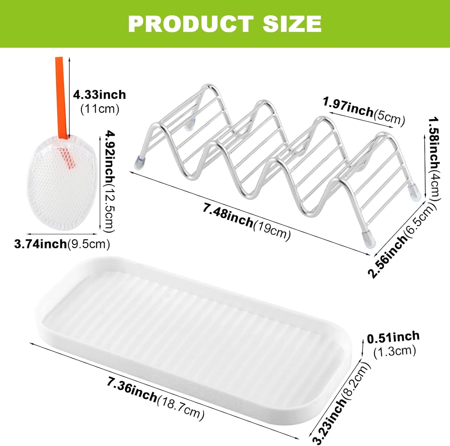 Multi-Purpose Wave Shampoo Bar Holder, Shampoo Bar Holder with Removable Drip Tray & Lather Net, Self Draining Quick Dry Bar Soap Holder for Shampoo Bars & Soap (3-Slot)