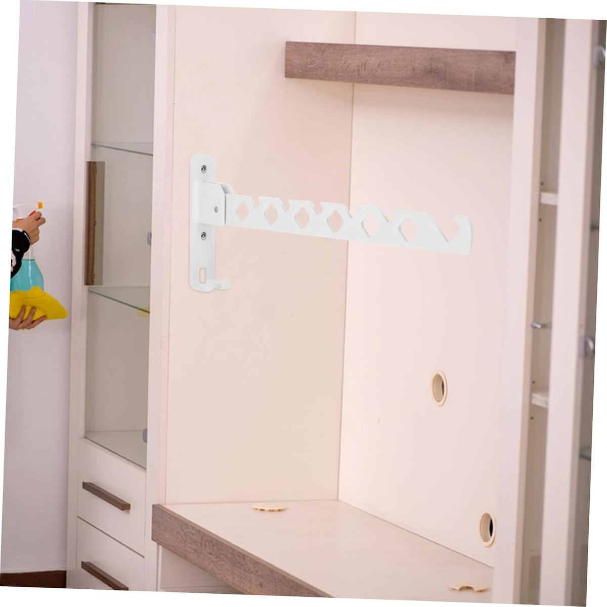 CHILDWEET Wall Mounted Drying Rack: Space Saving Laundry Hanger Foldable Clothes Drying Rack Organizer for Laundry Room Bathroom Hanging Decor