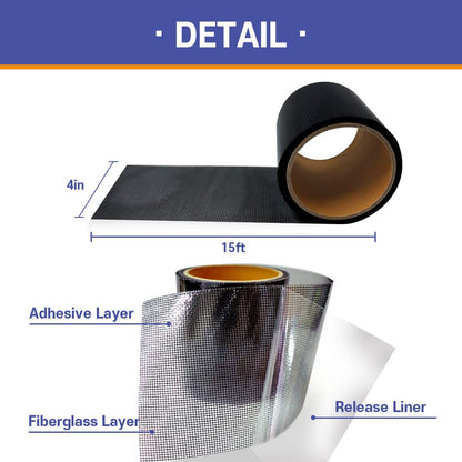 HA SHI Screen Repair Kit for Windows or Doors (2" x 6.5FT, Black) 3-Layer Strong Adhesive Tape, Made in Korea, Ease-Installation Fiberglass Covering Mesh