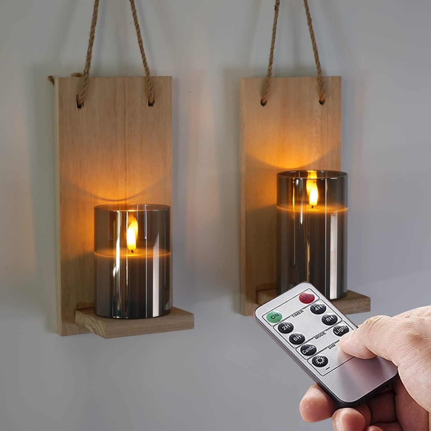 Amagic Clear Glass Flameless Candles Battery Operated with Timer, Remote Control, LED Pillar Candles, Battery Powered, Valentine's Day Decor, Pure White Wax, Set of 3