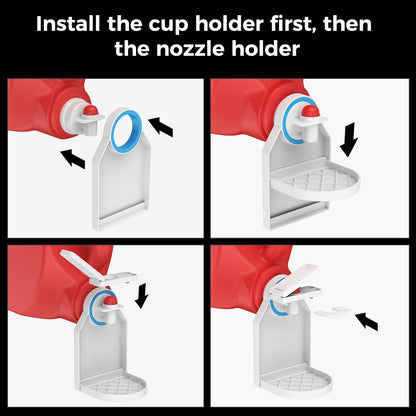[2 Pack] Laundry Detergent Dispenser Cup Holder & Nozzle Force-Saving Switch, Soap Dispenser,Drip Catcher, for Laundry Room Organization and Storage