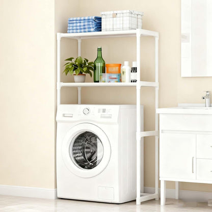 Over Washer Dryer Shelves - Heavy Duty Metal Storage, Freestanding Shelving for Laundry Room Bathroom Organizer(White)