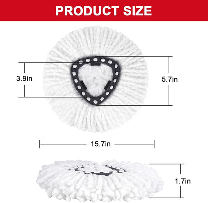 2 Pack Mop Heads Replacements - 40% More Cleaning Power, Spin Mop Heads Replacements for O Cedar Easy Wring 1-Tank System, Deep Cleaning, Microfiber and Machine Washable