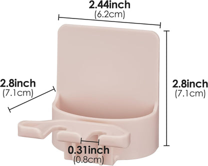 2 PCS Self-Adhesive Toothbrush Holders Wall Mounted, Water Proof Toothbrush Hook, 3 in 1 with Toothbrush Hanger Toothpaste Holder and Gargle Cup Holder for Bathroom Shower (White)