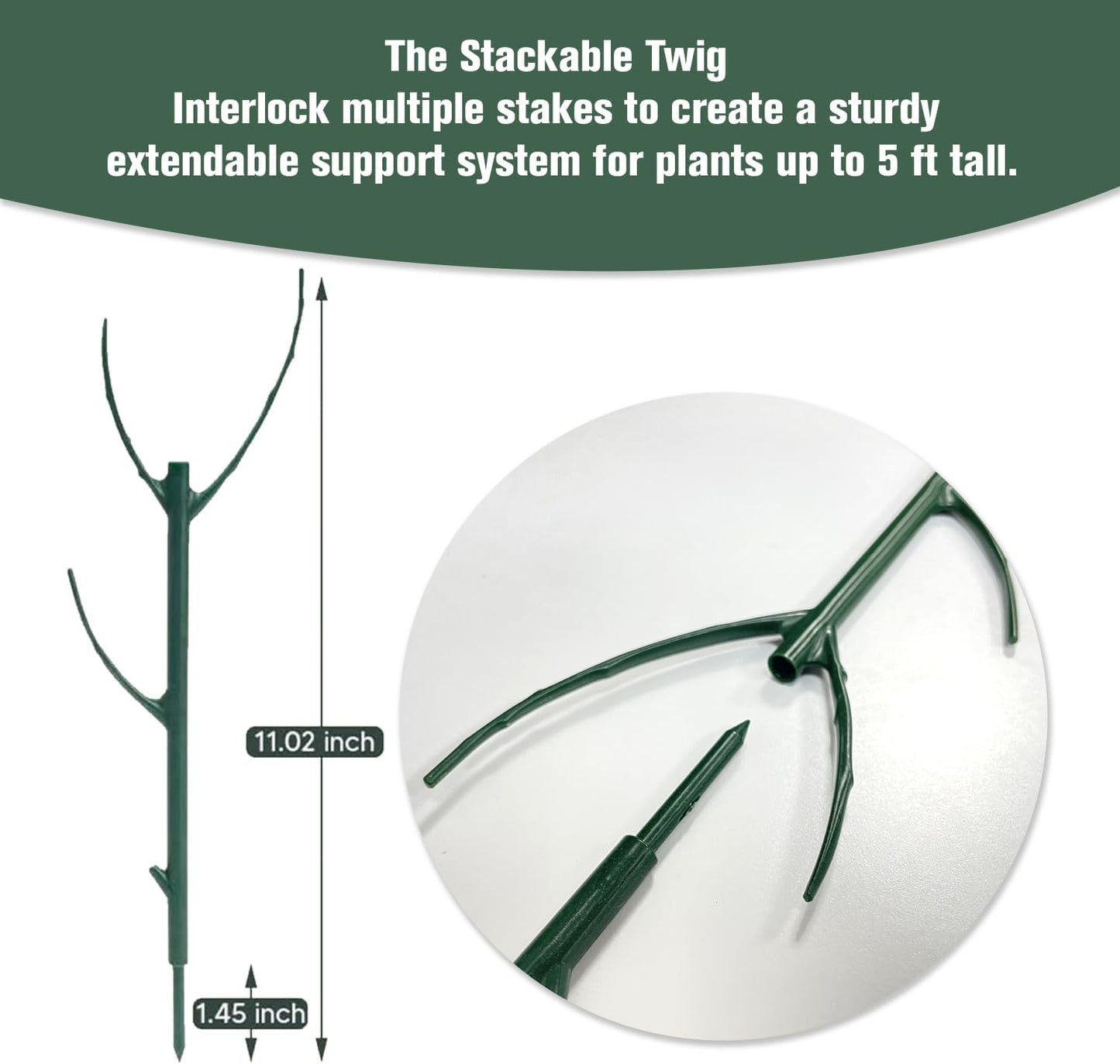 5pcs Adjustable Plant Support Pole, Stackable for Indoor and Outdoor Use, Garden Accessories for Supporting Monstera and Climbing Potted Plants