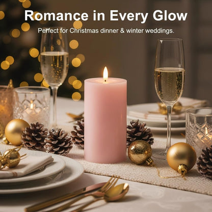 ANGELLOONG Flickering Flameless Candles, Realistic Battery Operated Candles with Remote and Timer, Set of 3 LED Candles for Room Fall Home Wedding Decor Centerpieces Table Party Valentines Decorations
