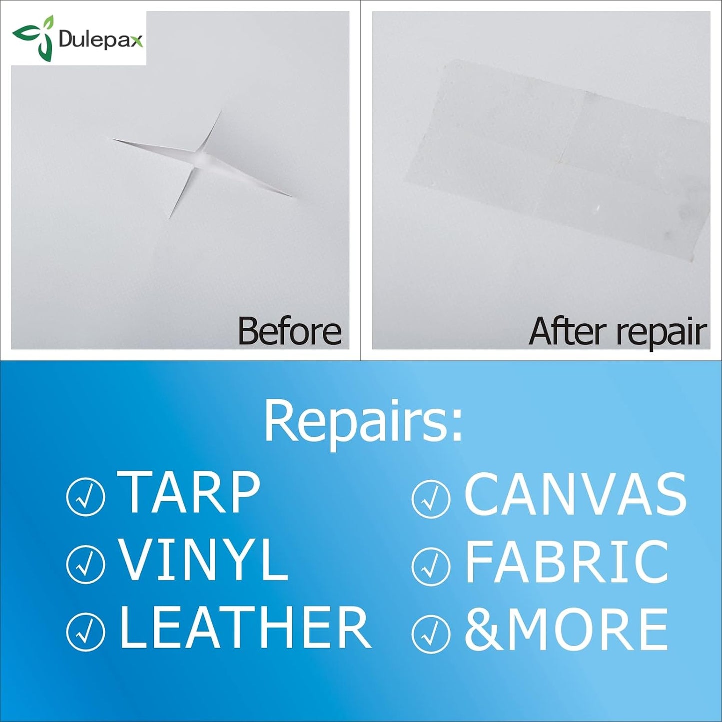 Dulepax-Tent Repair Tape,Awning Repair Tape,Boat Covers Repair,RV Covers Repair Kit,Tarp Repair,Canvas Pctch Kit,Sail Tape Etc...1 Roll of 30FT x 2.9"