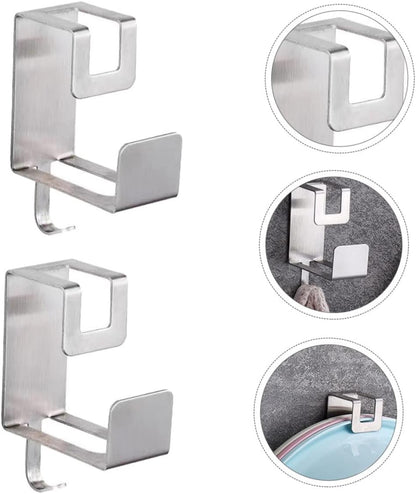 2pcs Wall-Mounted Washbasin Rack Bathroom Storage Holder for Towel Cleaning Cloth Compact Design for Space-Saving Easy Installation Strong Adhesive