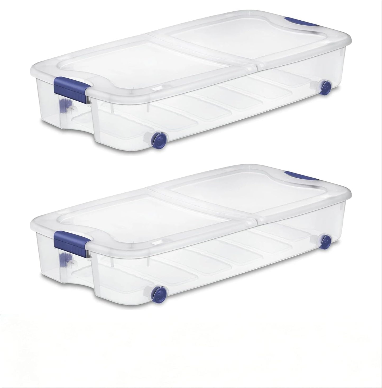 66 Quarts of Transparent Plastic Storage Box, with A Lockable Lid, Large Capacity Storage Box, Stackable and Durable, Suitable for Bedrooms, Garages, Tool Rooms, and Office Organization