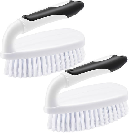 Scrub Brushes for Cleaning Bathtub Scrubber Heavy Duty Scrub Brush with Handle Stiff Bristle Cleaning Brush for Shower, Kitchen, Sink, Bathroom, Floor (Gray)