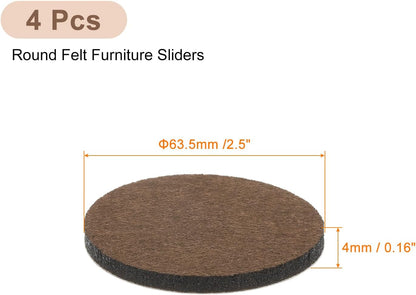 uxcell Furniture Pads, 24Pcs 1.25" - Round Self Adhesive Felt Furniture Pads, Floor Protectors for Furniture Feet Chairs Legs Hardwood Floors (Brown)