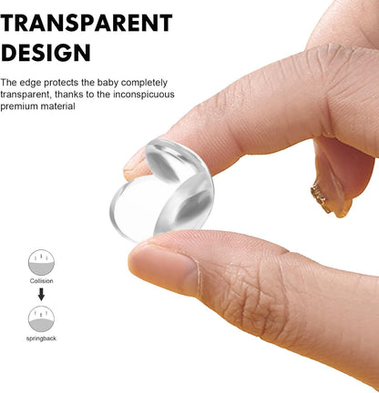 POPETPOP 20-Pack Clear Corner Protectors for Baby – Transparent Silicone Furniture Edge Guards Cushion Sharp Corners & Prevent Bumps for Tables, Desks, Cabinets – Babyproofing Safety for Toddlers