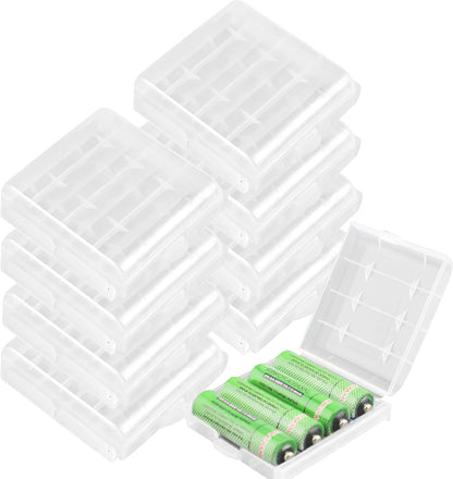 KEEPOW 12 Pcs AA/AAA Battery Storage Case Holder Box, Clear Color